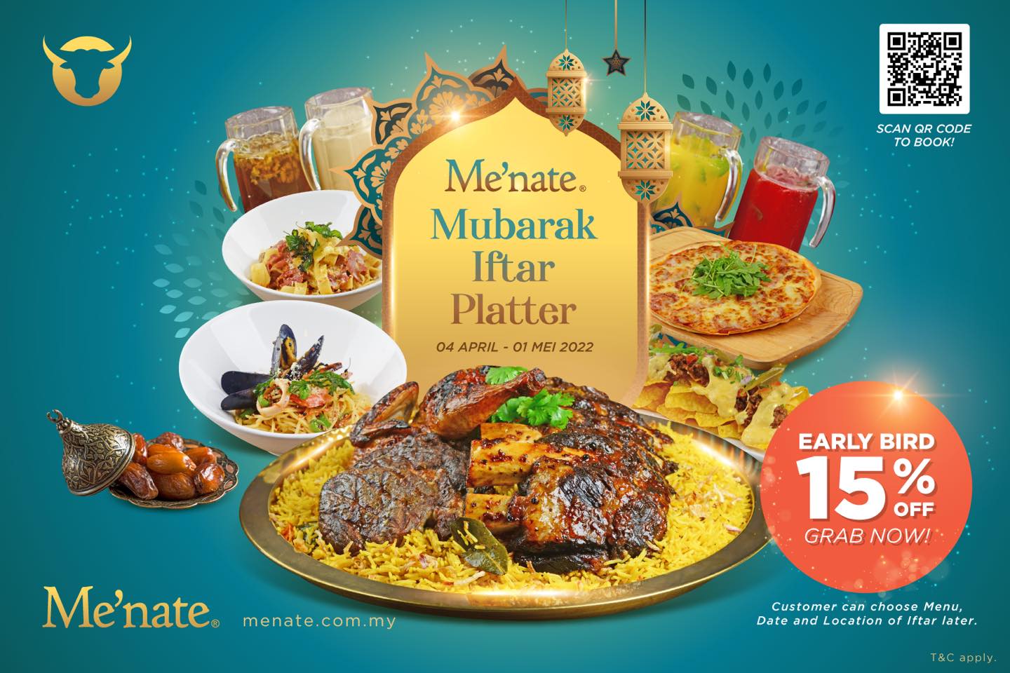 Me'nate Steak Hub Lancar Ramadan Mubarak Iftar Platter dan Mubarak Iftar Nate-Box with eatsmy